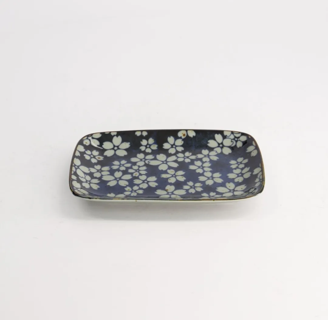 Tokyo Design Studio Sakura Blue Rechthoekig Sushibord 16.3x10cm