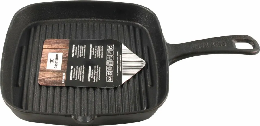 Svenska Living Gietijzer Grillpan 23x23cm - Zwart