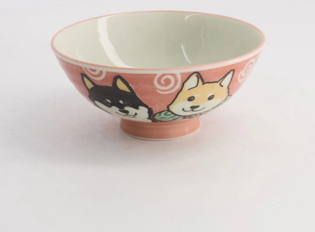 Tokyo Design Studio Kawaii Rijstkom Shiba Hond Roze 500ml