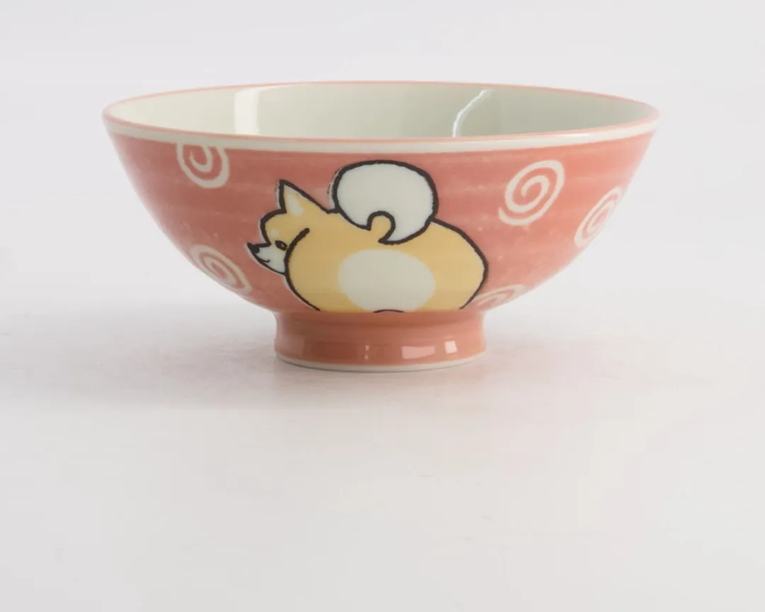 Tokyo Design Studio Kawaii Rijstkom Shiba Hond Roze 500ml