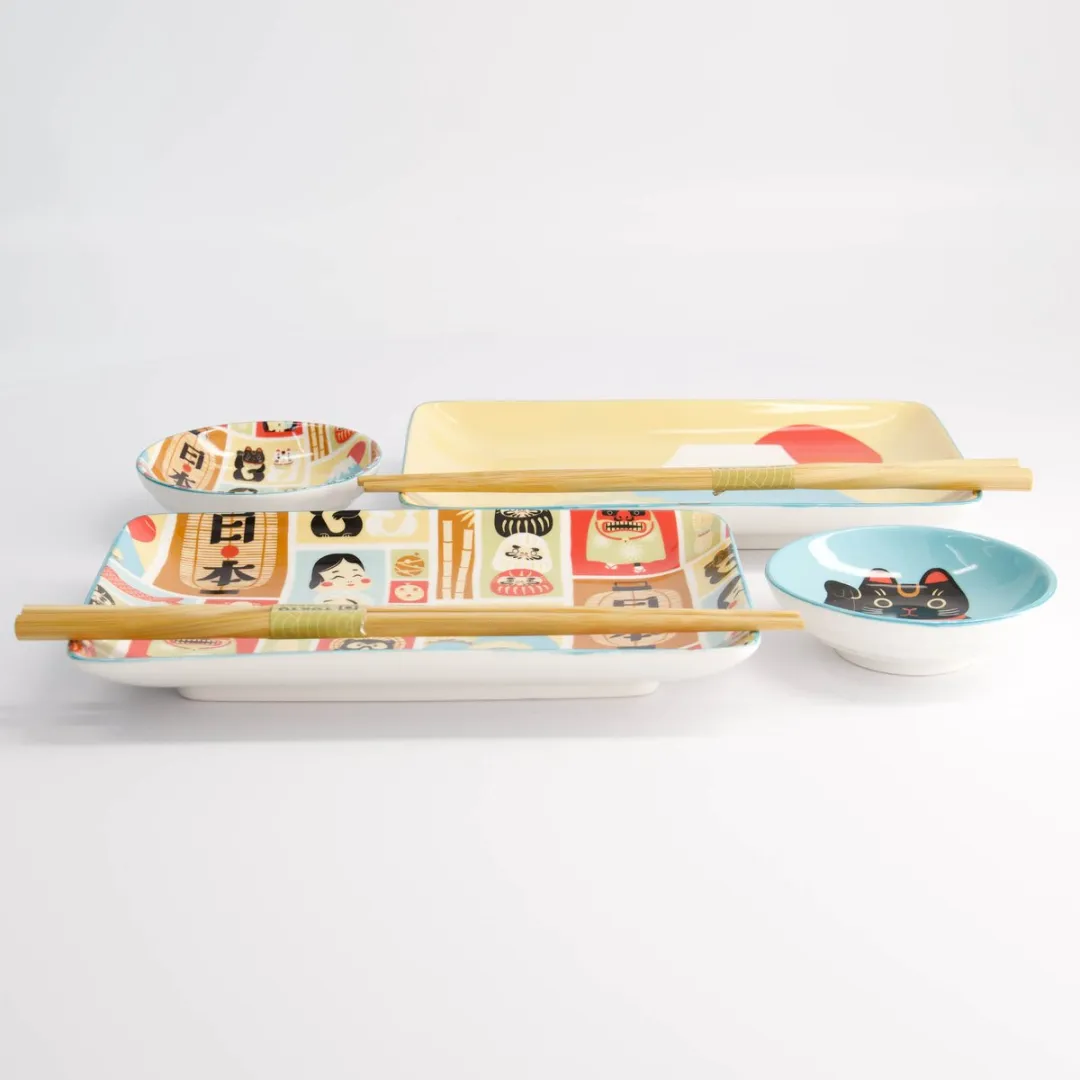 Tokyo Design Studio Sushi Set Sendan Tokusa - 6-delig - 2 Personen