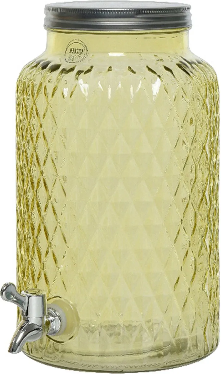 Decoris Drankdispenser 2x - 5,5L - Geel