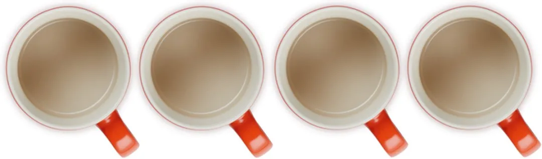 Le Creuset Mokken - Kersenrood 350ml - 4 Stuks