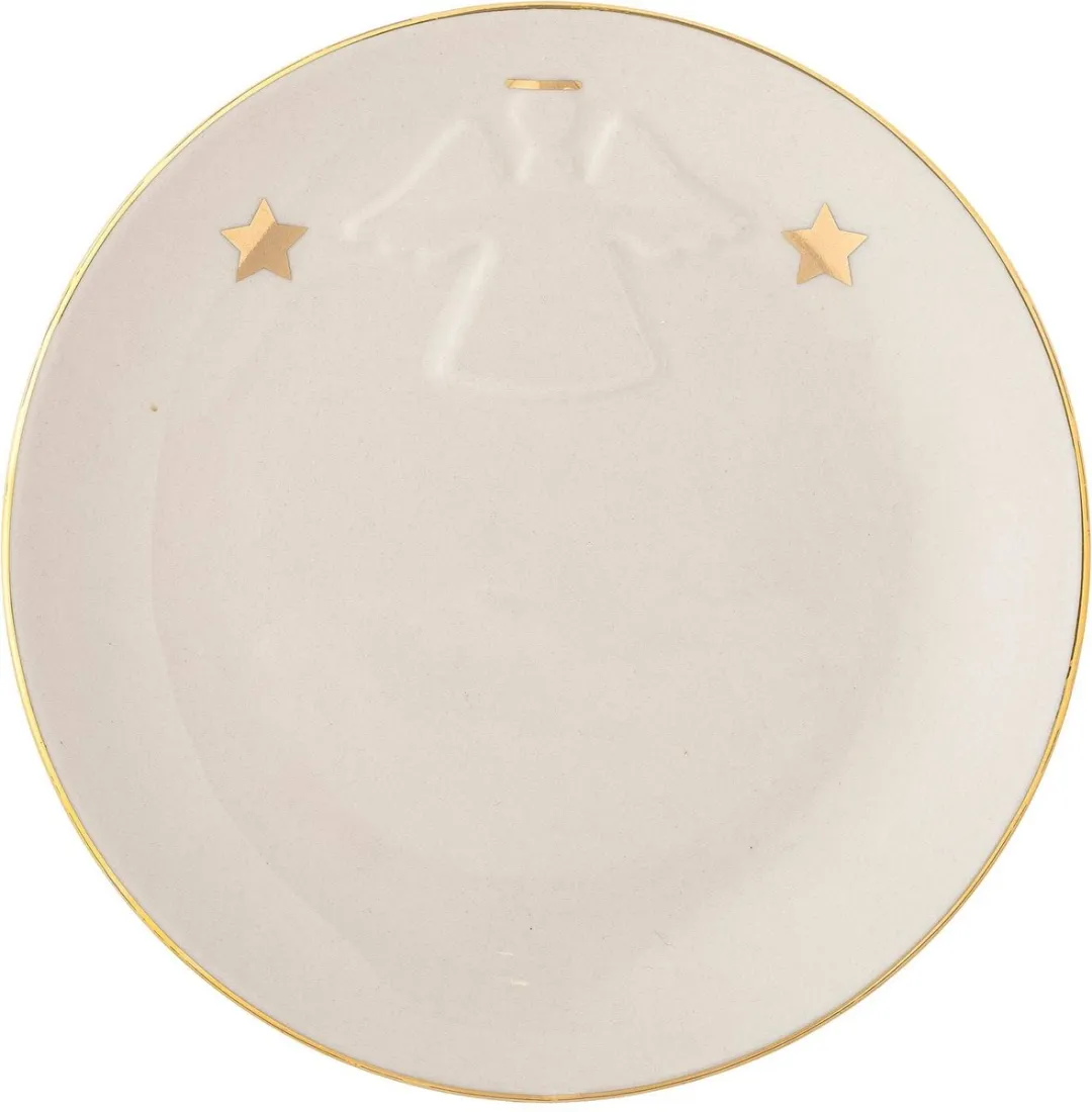 Bloomingville Starry Bord Aardewerk - 16cm - Goud/Wit