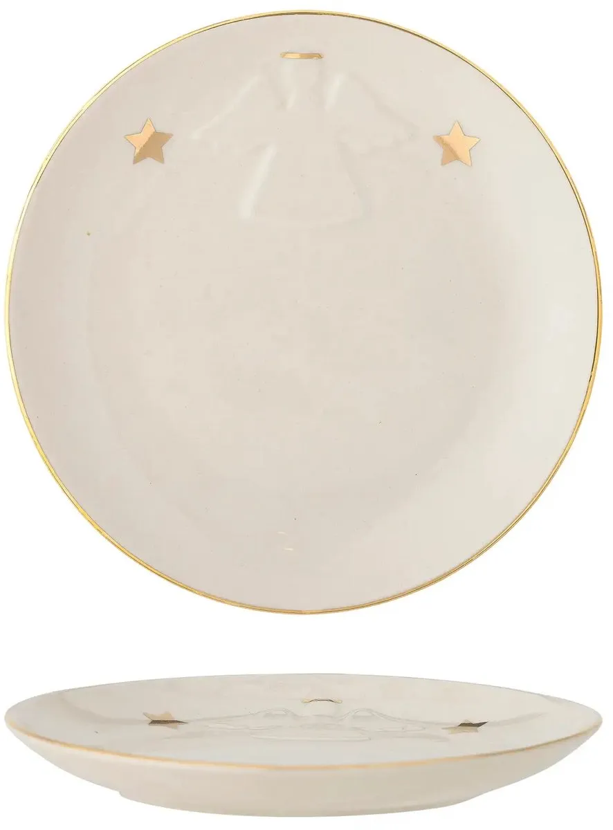 Bloomingville Starry Bord Aardewerk - 16cm - Goud/Wit