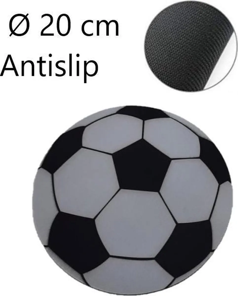 LG Voetbal Muismat Antislip Ø20cm - Zwart/Wit