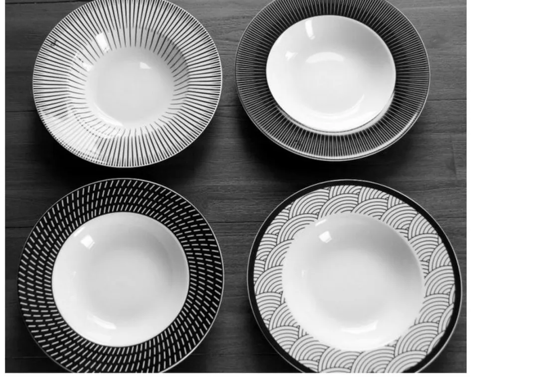 Cosy&Trendy Pastabord 27cm - Zwart/Wit