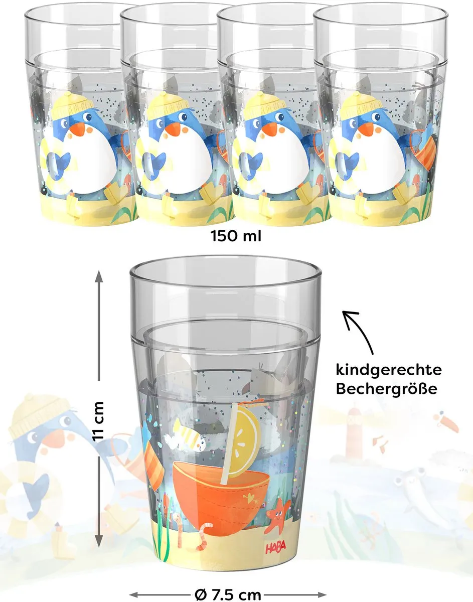 Haba Glitzerbekers - 150ml - 4 Stuks