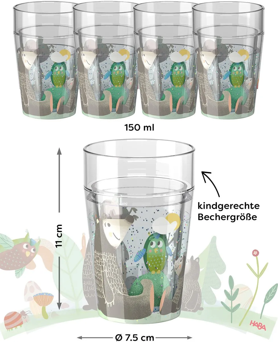 Haba Glitzerbekers - 150ml - 4 Stuks