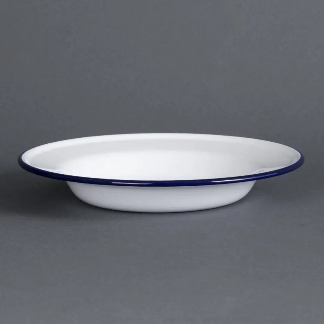 Olympia Geemailleerd Soepbord 24,5cm - 6 Stuks - Blauw/Wit