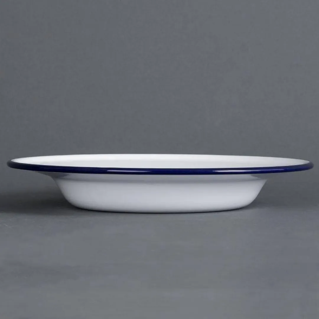 Olympia Geemailleerd Soepbord 24,5cm - 6 Stuks - Blauw/Wit