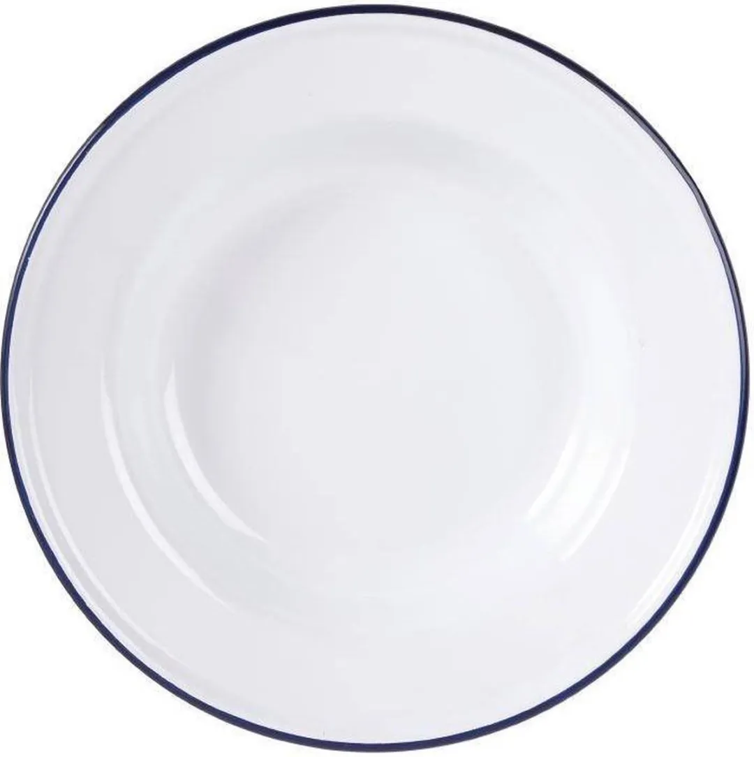 Olympia Geemailleerd Soepbord 24,5cm - 6 Stuks - Blauw/Wit - afbeelding 6 van 6