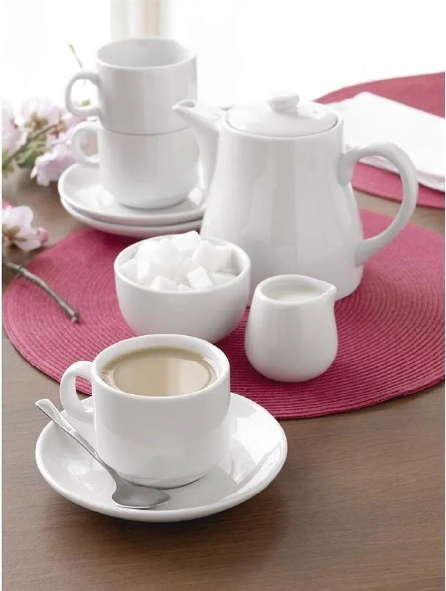 Olympia HTCB467 Witte Porseleinen Kopjes - 12 Stuks 200ml
