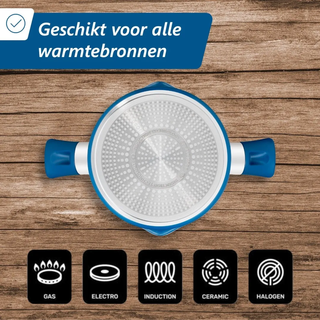 Tefal Chefclub G804S404 Pannenset - 6-delig - Blauw/Groen