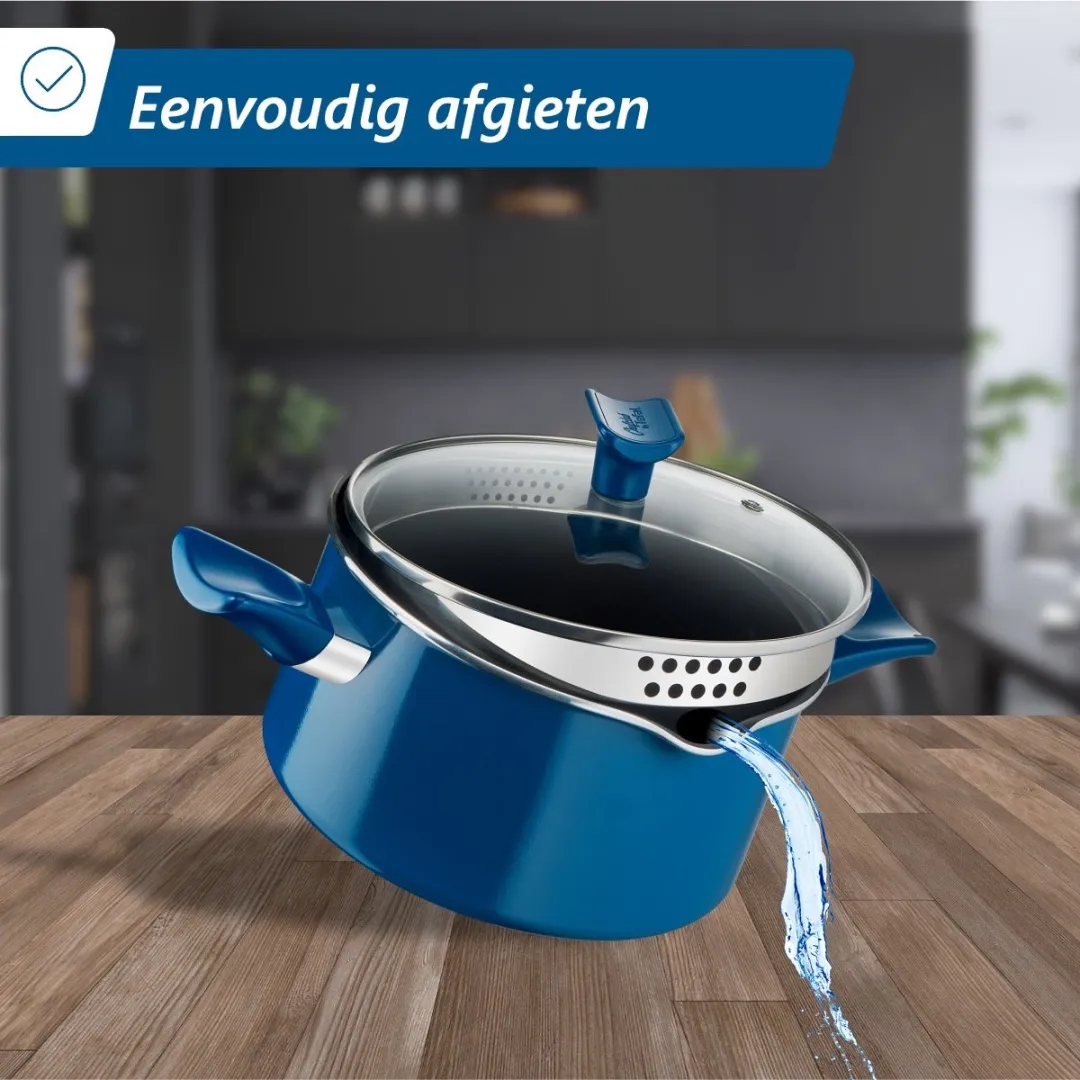 Tefal Chefclub G804S404 Pannenset - 6-delig - Blauw/Groen