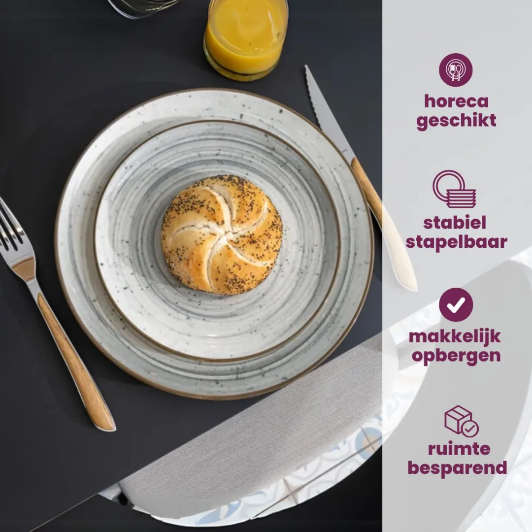 Cosy&Trendy Sintra Serviesset 16-delig - 4 Personen - Aardewerk - Dusty Blue