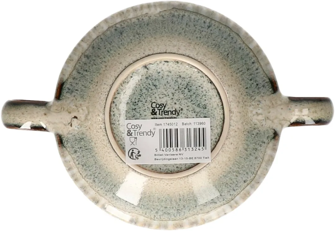 Cosy&Trendy Kommetjes Keramiek 4 Stuks - Ø11cm - Groene print
