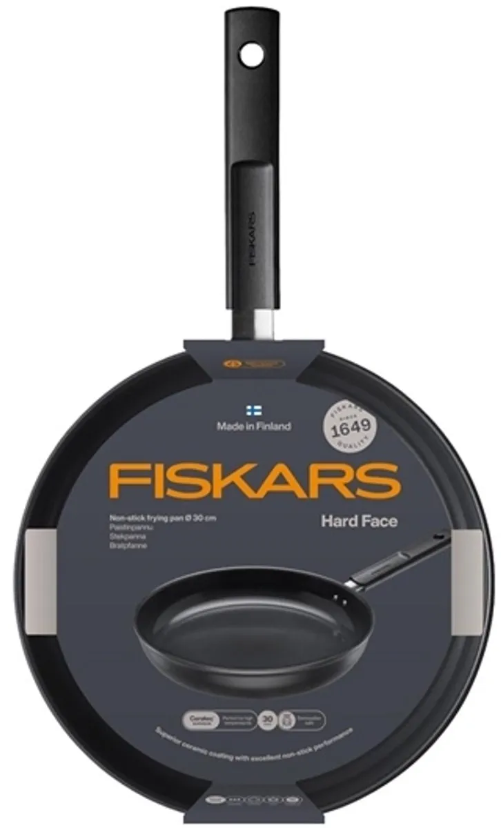 Fiskars Hard Face Koekenpan 30cm - Keramische coating - Zwart