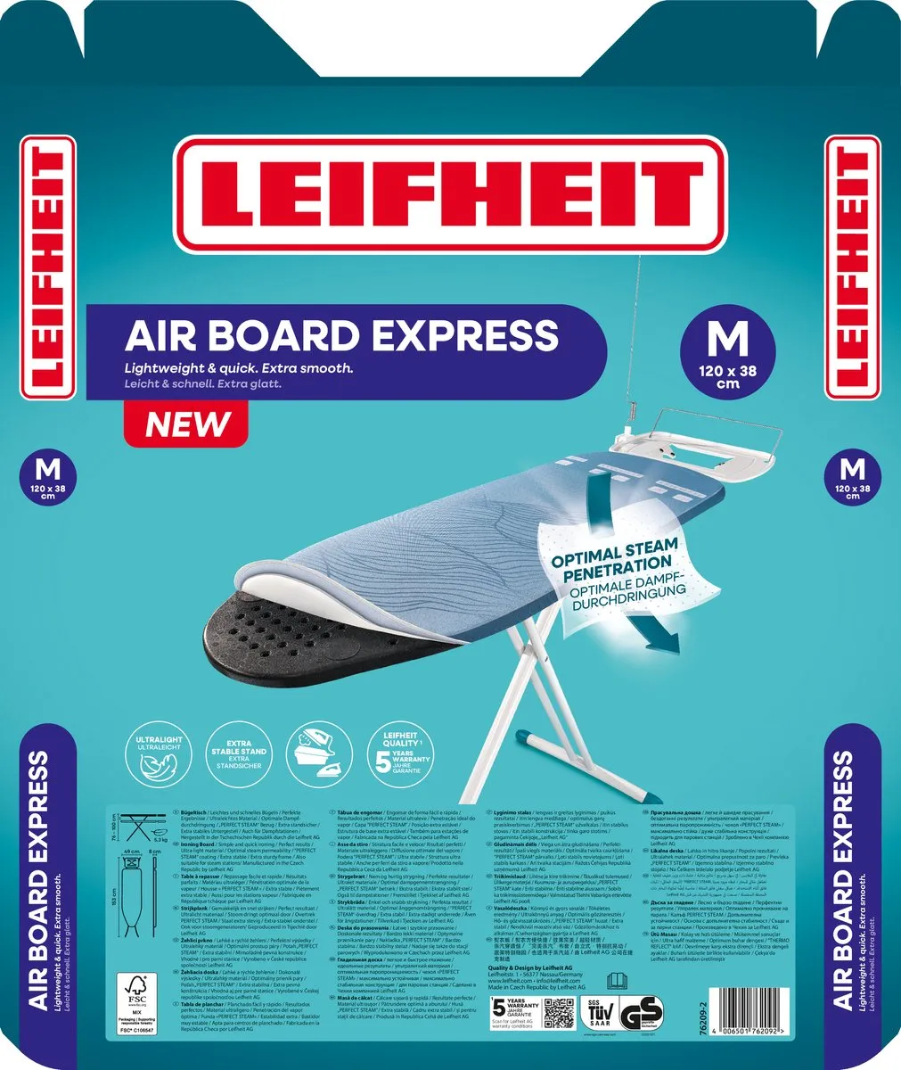 Leifheit Air Board Express M Solid Strijkplank 76209 - Turquoise - afbeelding 6 van 6