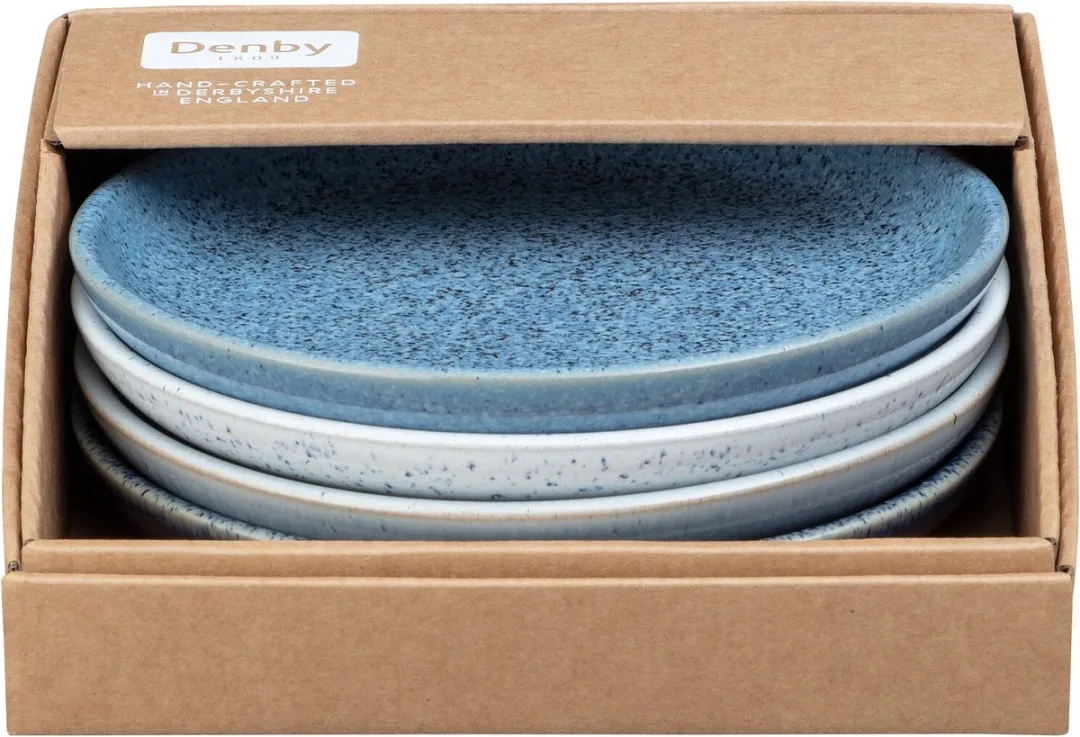 Denby Studio Blue Coupe Bord Set 4 Stuks