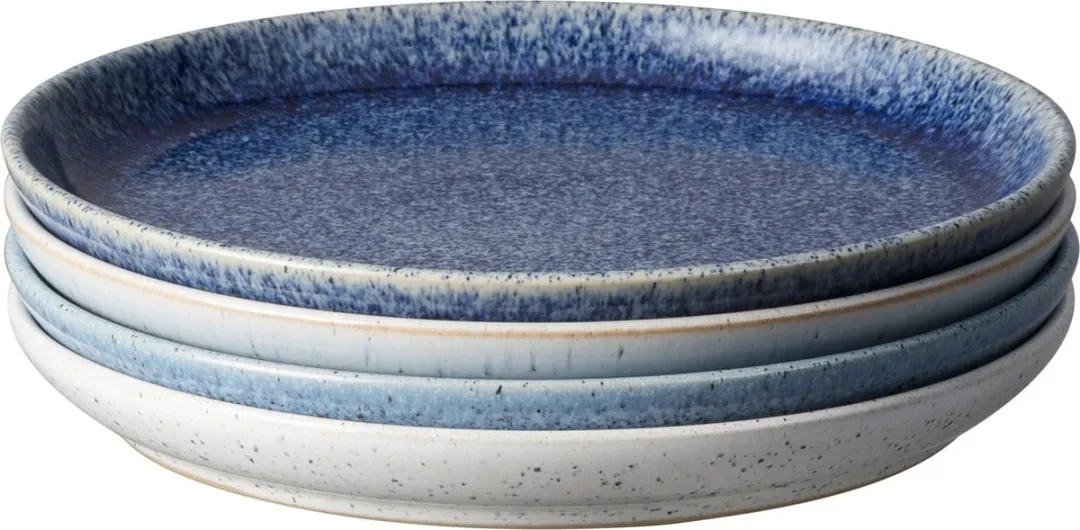 Denby Studio Blue Coupe Bord Set 4 Stuks - 17cm