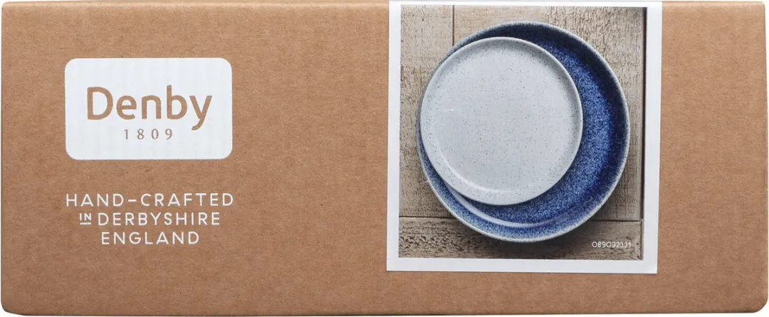Denby Studio Blue Coupe Bord Set 4 Stuks - 17cm