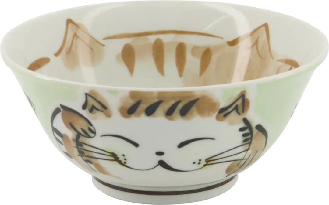 Tokyo Design Studio Kawaii Groene Kom Neko Kat - 15cm - 500ml