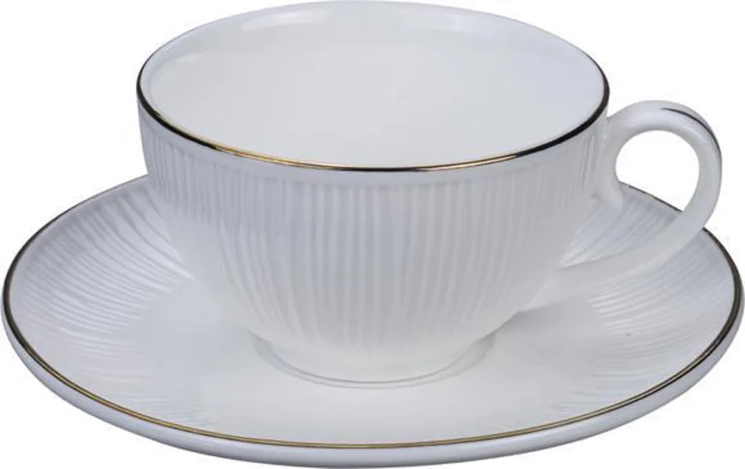 Tokyo Design Studio Nippon White Gold Rim Round Cup Lines 180ml