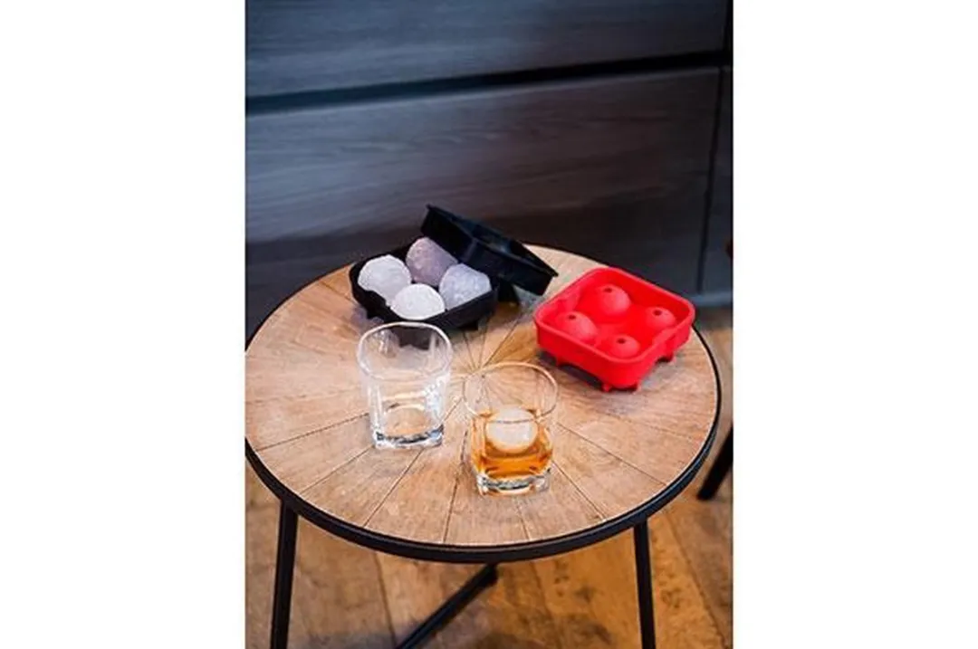 Cosy&Trendy IJsblokhouder - 4x XL ballen Ø 4,5 cm - silicone - rood