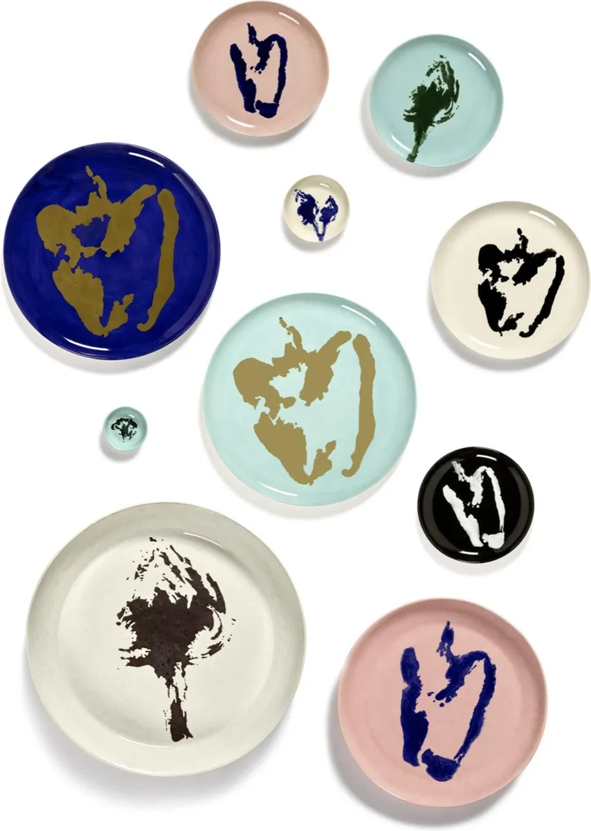Serax Ottolenghi Feast Bord M - 22cm - Wit/Zwart - 2 Stuks