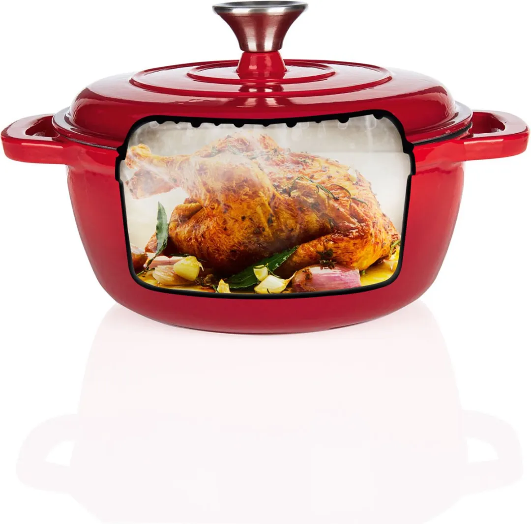 Silvercrest Gietijzeren Braadpan 2,8L - Rood - Inductie