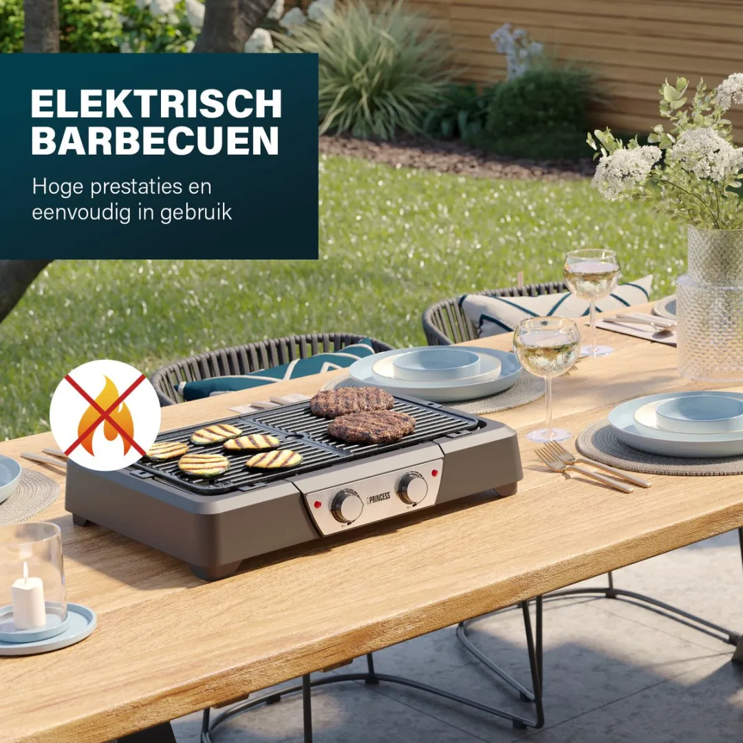 Princess BBQ Tafelgrill 112254 - 2000W - Zwart