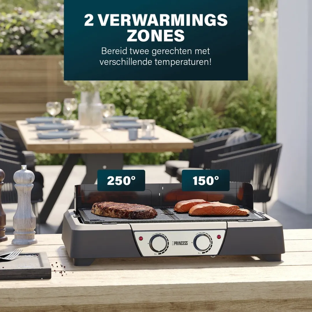 Princess BBQ Tafelgrill 112254 - 2000W - Zwart