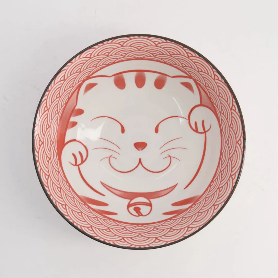 Tokyo Design Studio Kawaii Lucky Cat Ramen Bowl - 1000ml - Roze