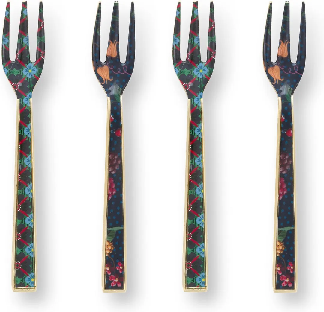 Pip Studio Berry Blues Gebaksvorkjes - 4 Stuks - Donkerblauw