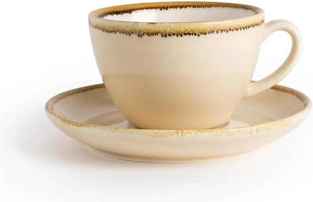 Olympia Kiln Cappuccino Koppen Set - 6 Stuks Zandsteen 34cl