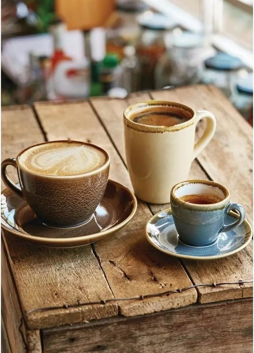 Olympia Kiln Cappuccino Koppen Set - 6 Stuks Zandsteen 34cl