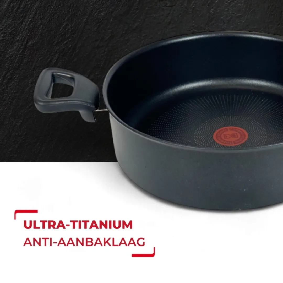 Tefal Hard Titanium Pro Hapjespan Ø28cm - Inductie - Zwart