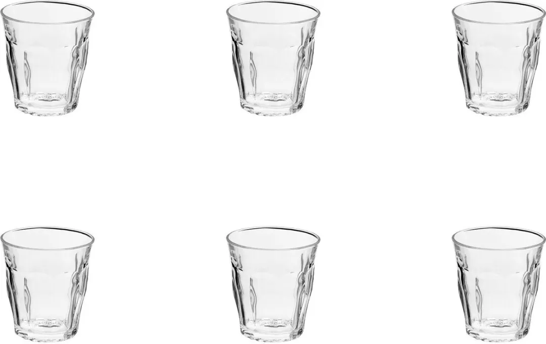Drinkglazen/waterglazen Picardie - 6x stuks - helder transparant glas - 200 ML - Koffie/thee/fris - hardglas