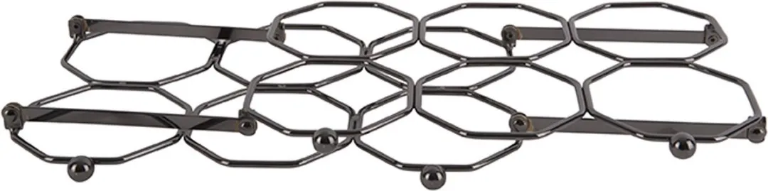 Present Time Honeycomb Wijnrek 6 Flessen - IJzer Smokey Grijs - 31x16,5x22cm