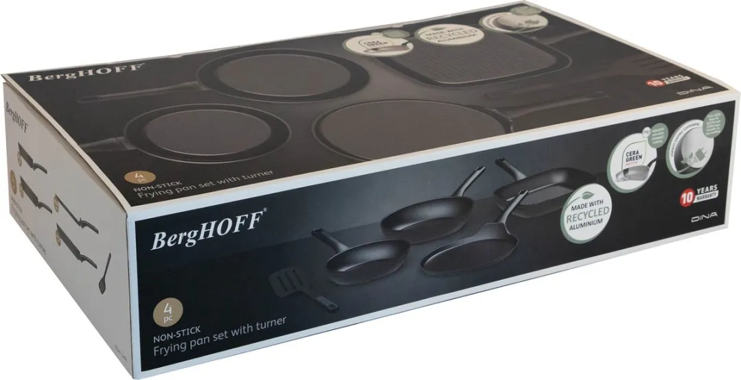 BergHOFF DiNA Helix 4-delige Pannenset - PFAS-vrij - Zwart