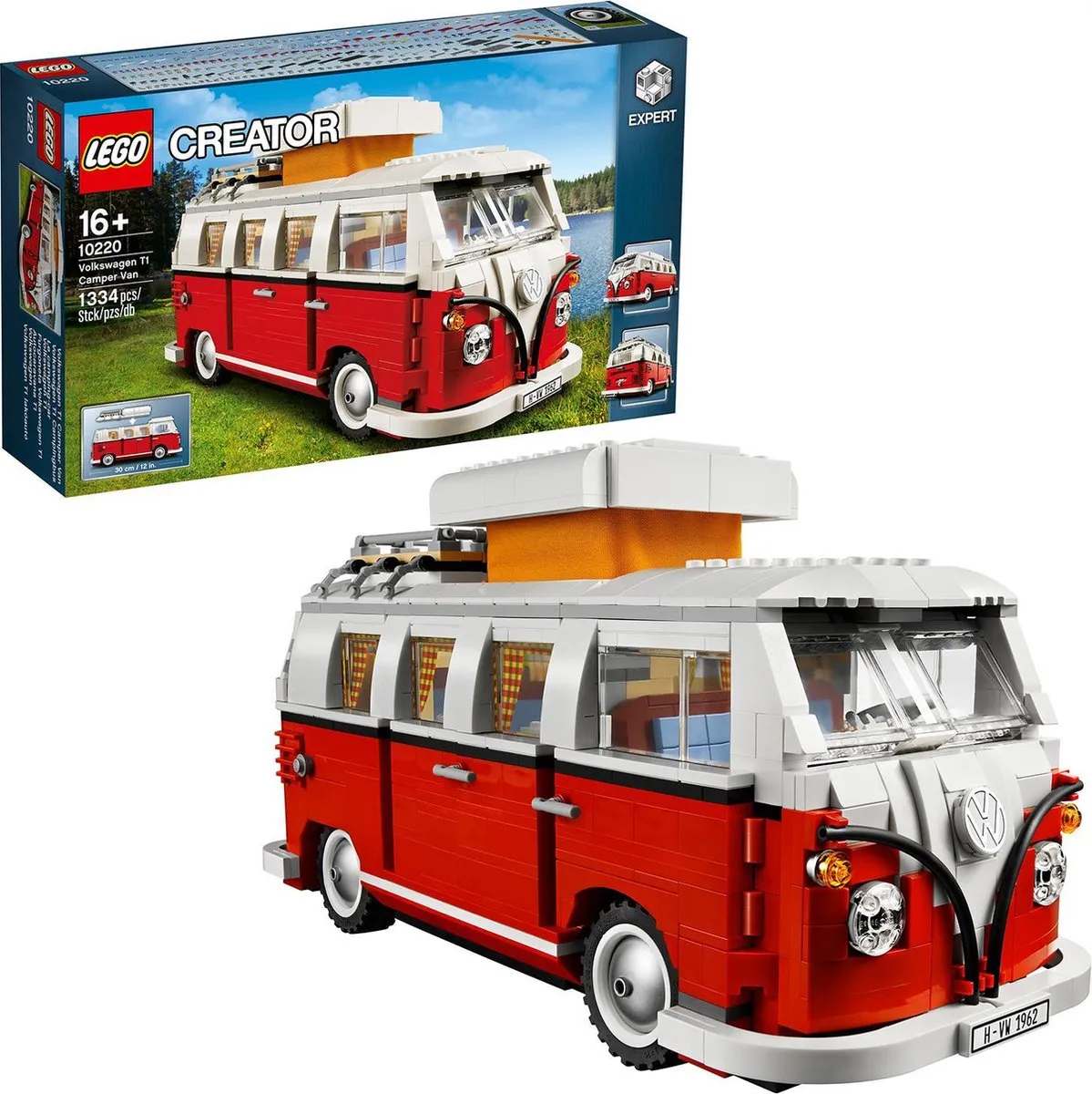 LEGO Volkswagen T1 Camper 10220 - 1332 Stukken - Rood/Wit