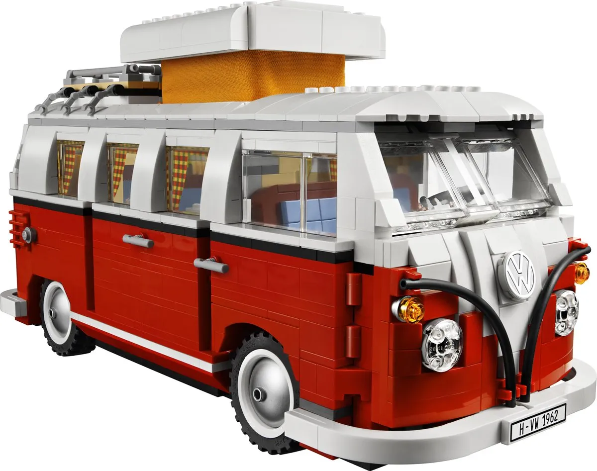 LEGO Volkswagen T1 Camper 10220 - 1332 Stukken - Rood/Wit - afbeelding 6 van 6