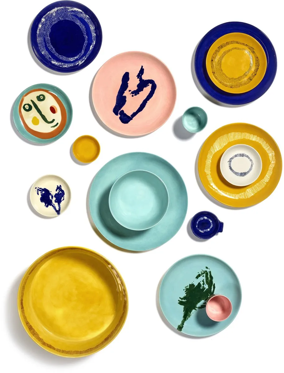 Serax Ottolenghi Feast Bord S - 19cm - Donkerblauw/Wit - 2 Stuks