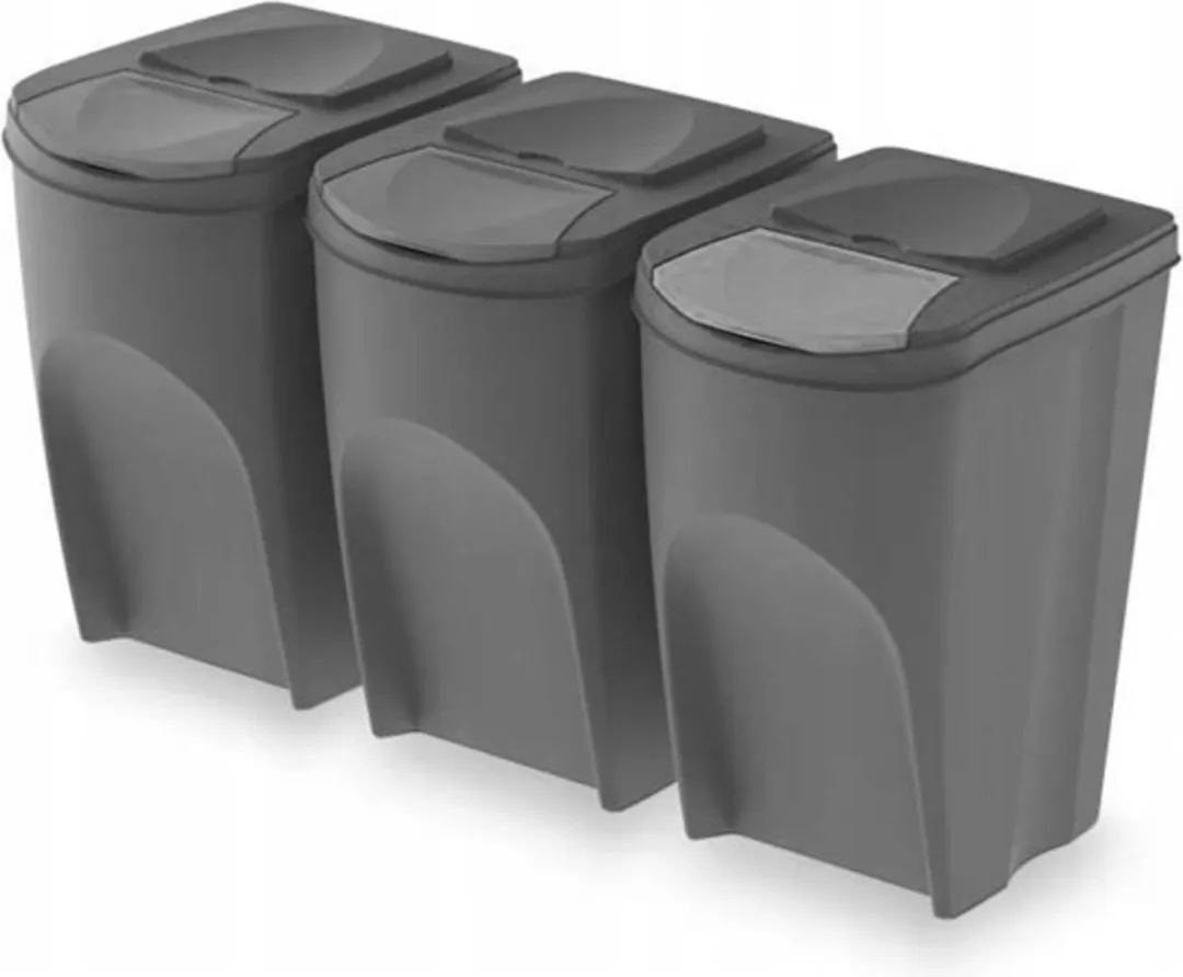 Prosperplast Sortibox 3x35L Afvalbak Grijs