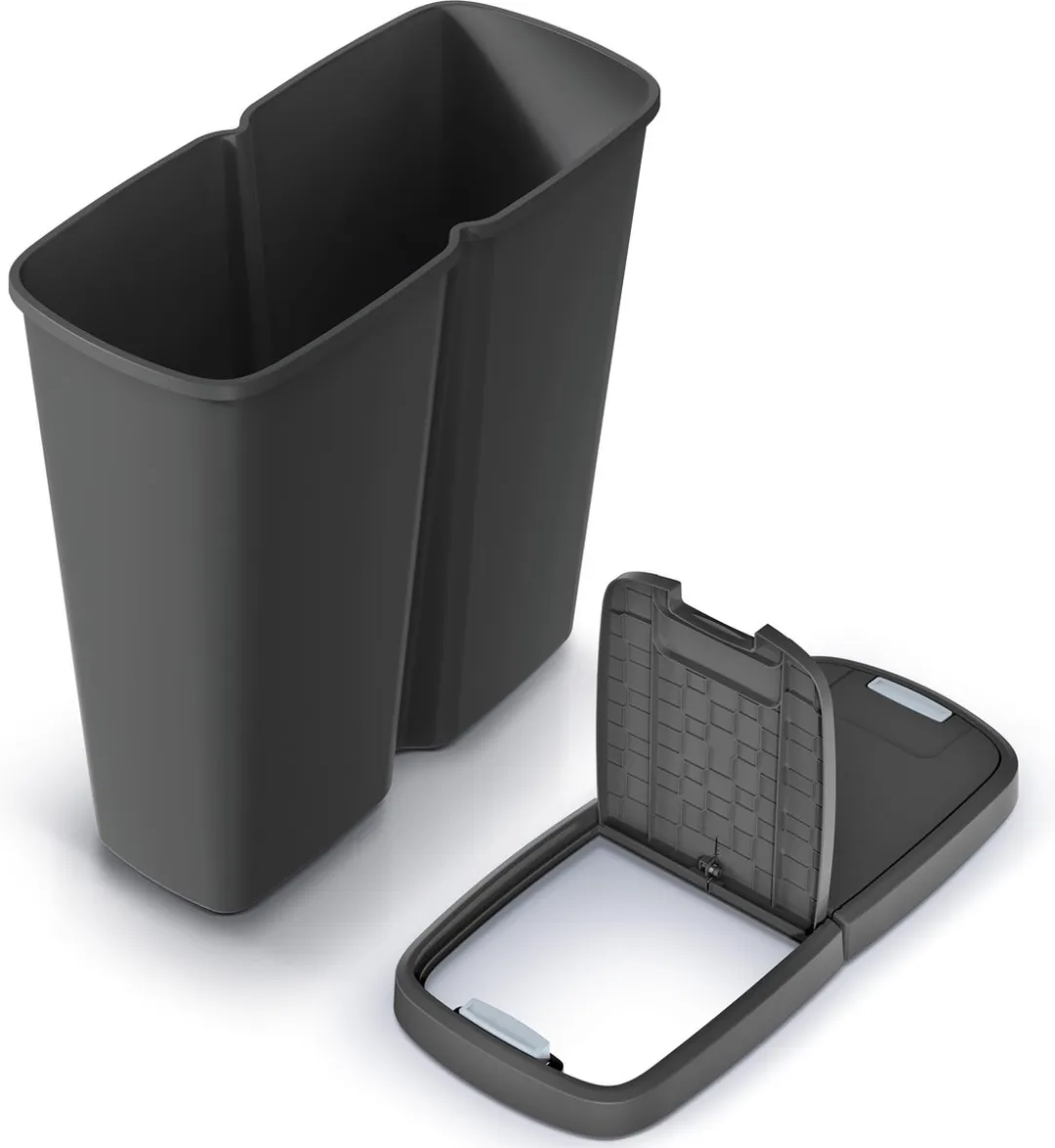 Prosperplast Keden Duo Prullenbak 50L - 55x25x57cm - Zwart/ Groen
