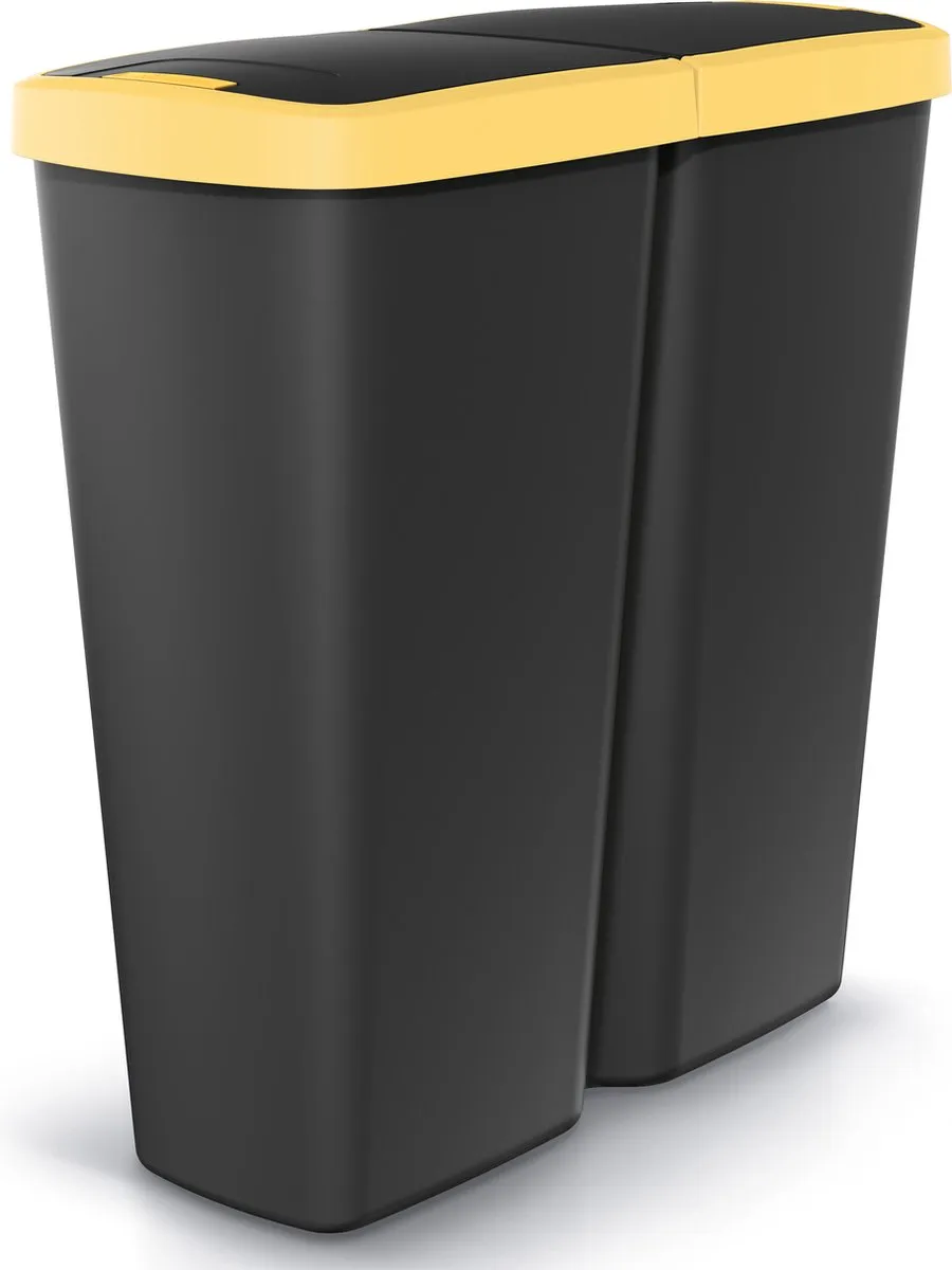 Prosperplast Keden Duo Prullenbak 50L - 55x25x57cm - Zwart/ Groen