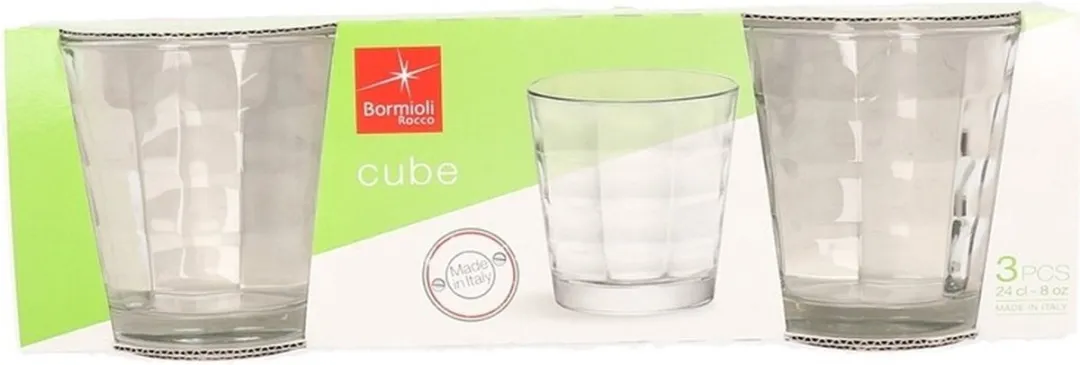 Bormioli Rocco Cube Waterglazen 240ml - 9 Stuks