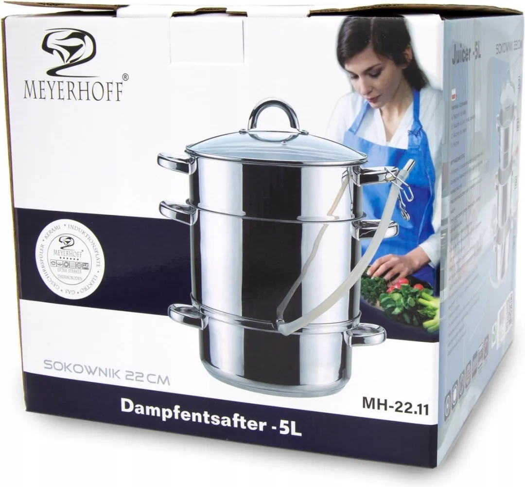 Meyerhoff Sapcentrifuge Pan 6-delig - 5L - RVS - Ø22cm