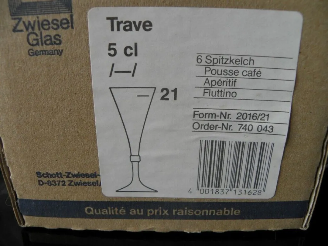 Schott Zwiesel Aperitiefglaasjes TRAVE - 6 Stuks 5cl - Transparant